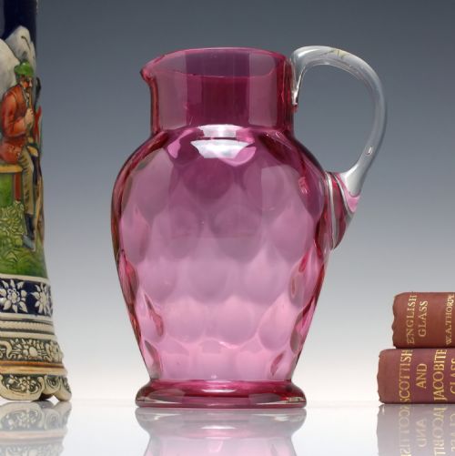 antique victorian cranberry glass jug c1880 - CATEGORY: ANTIQUE GLASS - DATED VICTORIAN
