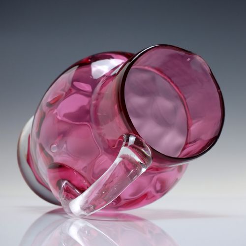 ANTIQUE VICTORIAN CRANBERRY GLASS JUG C1880 - ADDITIONAL PHOTO 4