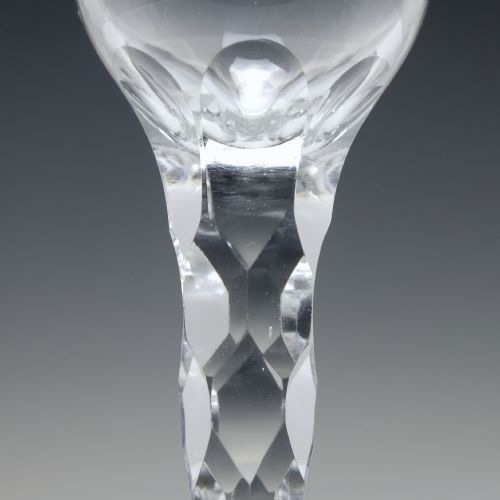 GEORGIAN ENGRAVED FACET CUT WINE GLASS C1780 - ADDITIONAL PHOTO 6