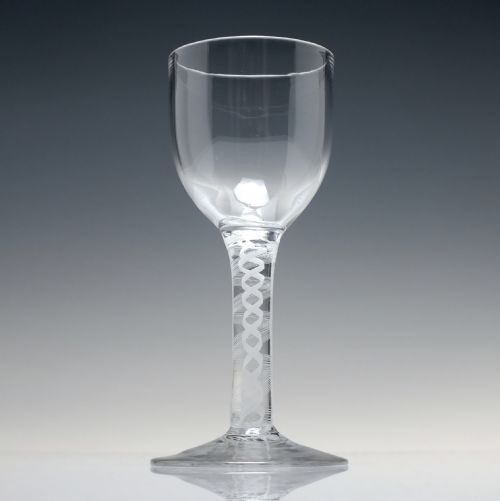 GEORGIAN DOUBLE SERIES OPAQUE TWIST WINE GLASS C1760 - ADDITIONAL PHOTO 1