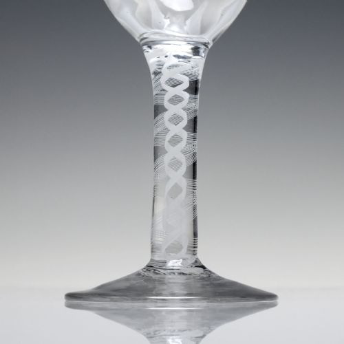 GEORGIAN DOUBLE SERIES OPAQUE TWIST WINE GLASS C1760 - ADDITIONAL PHOTO 3