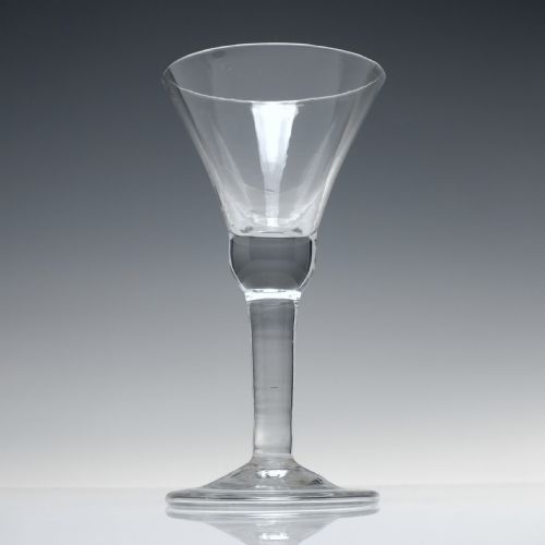 GEORGIAN THISTLE BOWL PLAIN STEM WINE GLASS C1740 - ADDITIONAL PHOTO 1