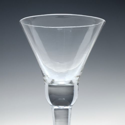 GEORGIAN THISTLE BOWL PLAIN STEM WINE GLASS C1740 - ADDITIONAL PHOTO 2