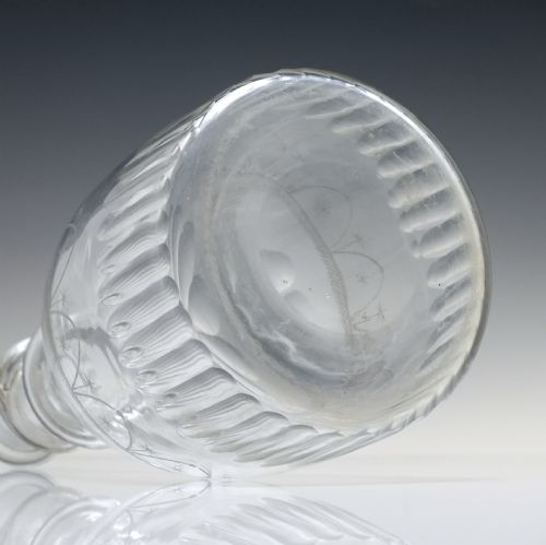 PAIR 18TH CENTURY ENGRAVED TAPER GLASS DECANTERS C1780 - ADDITIONAL PHOTO 8