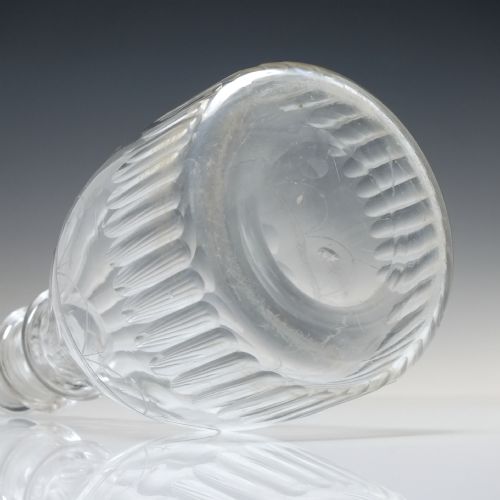 PAIR 18TH CENTURY ENGRAVED TAPER GLASS DECANTERS C1780 - ADDITIONAL PHOTO 9