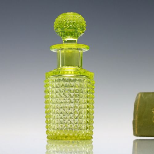 victorian vaseline glass perfume bottle c1880 - CATEGORY: ANTIQUE GLASS - DATED GEORGIAN
