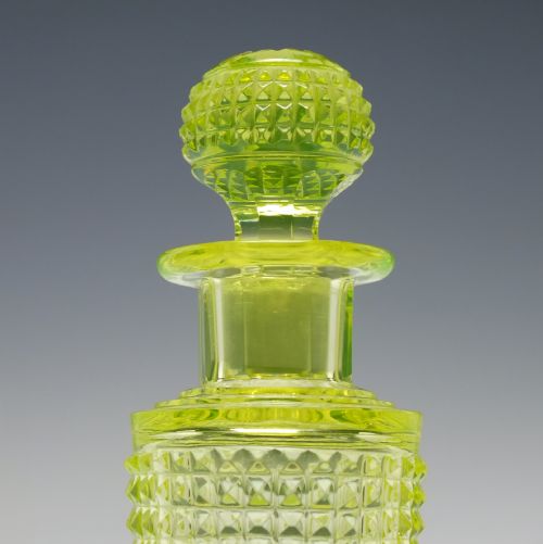 VICTORIAN VASELINE GLASS PERFUME BOTTLE C1880 - ADDITIONAL PHOTO 2