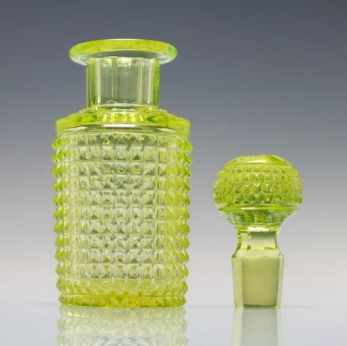 VICTORIAN VASELINE GLASS PERFUME BOTTLE C1880 - ADDITIONAL PHOTO 3