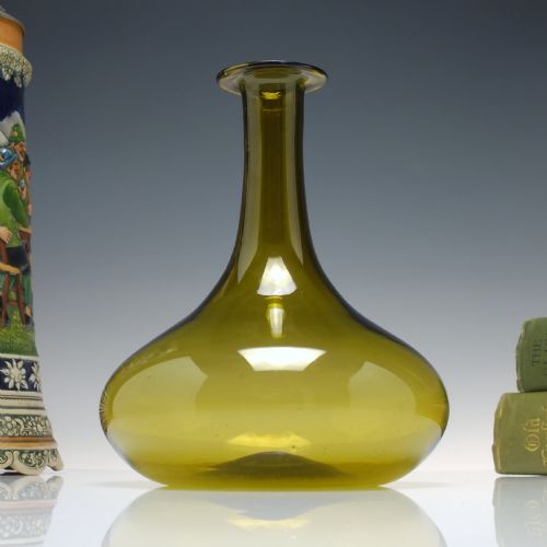 rare 19th century amber glass mell decanter c1830 - CATEGORY: ANTIQUE GLASS - DATED GEORGIAN