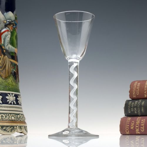 georgian single series air twist wine glass c1750 - CATEGORY: ANTIQUE GLASS - DATED GEORGIAN