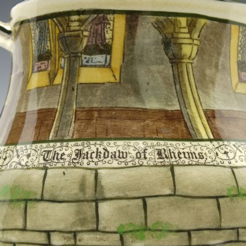 LARGE ANTIQUE ROYAL DOULTON THE JACKDAW OF RHEIMS JUG C1920 - ADDITIONAL PHOTO 5