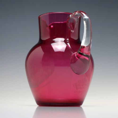 ANTIQUE SCOTTISH NATIONAL EXHIBITION CRANBERRY GLASS JUG C1908 - ADDITIONAL PHOTO 2