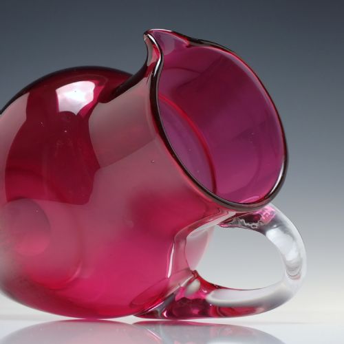 ANTIQUE SCOTTISH NATIONAL EXHIBITION CRANBERRY GLASS JUG C1908 - ADDITIONAL PHOTO 8