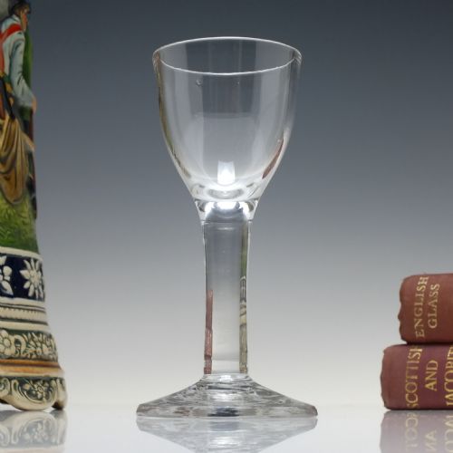18th century georgian plain stem wine glass c1740 - CATEGORY: ANTIQUE GLASS - DATED GEORGIAN