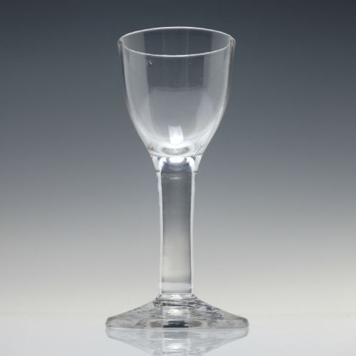 18TH CENTURY GEORGIAN PLAIN STEM WINE GLASS C1740 - ADDITIONAL PHOTO 1