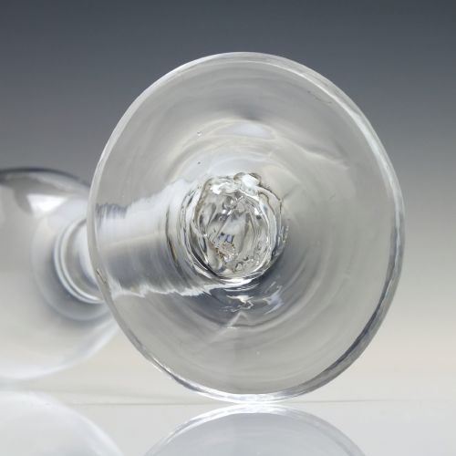 18TH CENTURY GEORGIAN PLAIN STEM WINE GLASS C1740 - ADDITIONAL PHOTO 5