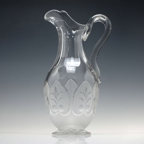 PAIR OF ENGRAVED 19TH CENTURY RICHARDSON GLASS WINE GOBLETS MATCHING CLARET JUG C1880 - ADDITIONAL PHOTO 4