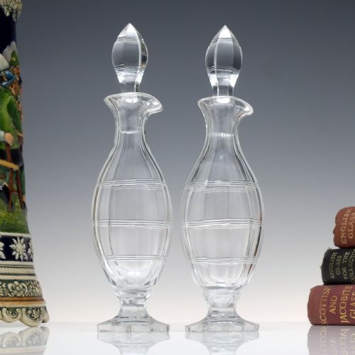 pair of victorian prism cut glass cruets c1880 - CATEGORY: ANTIQUE GLASS - DATED VICTORIAN