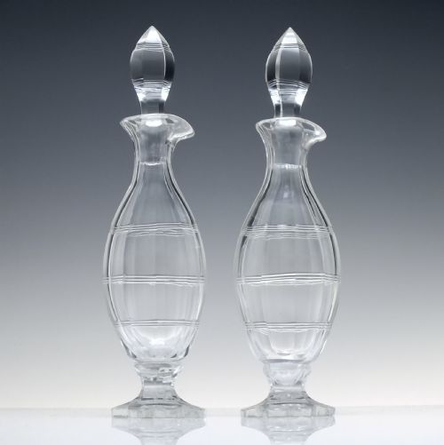 PAIR OF VICTORIAN PRISM CUT GLASS CRUETS C1880 - ADDITIONAL PHOTO 1