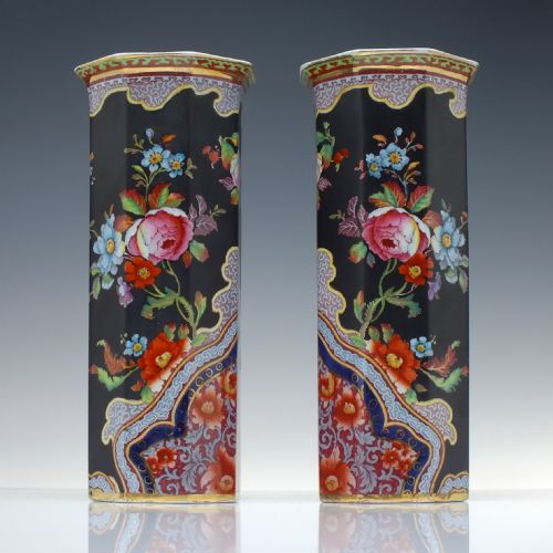pair antique lasol ware porcelain vases c1920 - CATEGORY: ANTIQUE VASES - DATED 1920