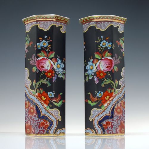 PAIR ANTIQUE LASOL WARE PORCELAIN VASES C1920 - ADDITIONAL PHOTO 1