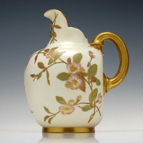 victorian royal worcester blush flat back jug c1891 - CATEGORY: ANTIQUE JUGS - DATED VICTORIAN