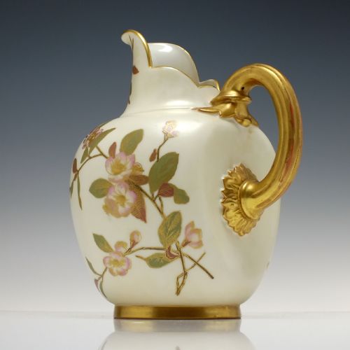 VICTORIAN ROYAL WORCESTER BLUSH FLAT BACK JUG C1891 - ADDITIONAL PHOTO 2