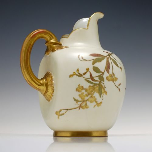 VICTORIAN ROYAL WORCESTER BLUSH FLAT BACK JUG C1891 - ADDITIONAL PHOTO 3