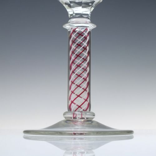 LARGE ENGRAVED ANTIQUE COLOUR OPAQUE TWIST JOSEPHINENHUTTE LIDDED WINE GOBLET C1900 - ADDITIONAL PHOTO 2