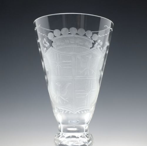 LARGE ENGRAVED ANTIQUE COLOUR OPAQUE TWIST JOSEPHINENHUTTE LIDDED WINE GOBLET C1900 - ADDITIONAL PHOTO 6