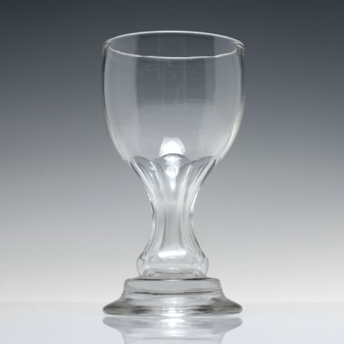 18TH CENTURY WINE GLASS WITH HELMET FOOT C1780 - ADDITIONAL PHOTO 1