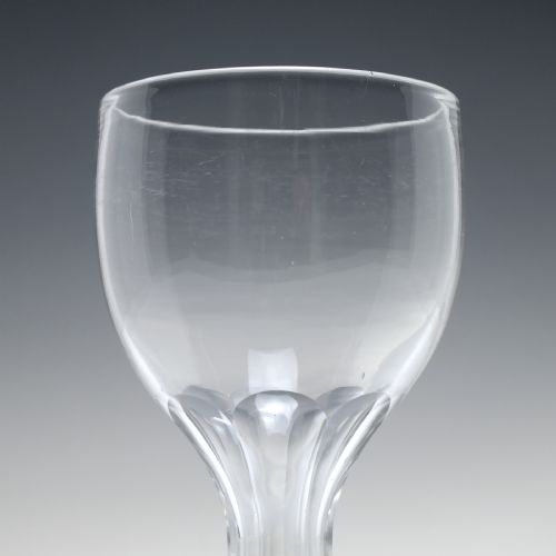 18TH CENTURY WINE GLASS WITH HELMET FOOT C1780 - ADDITIONAL PHOTO 2