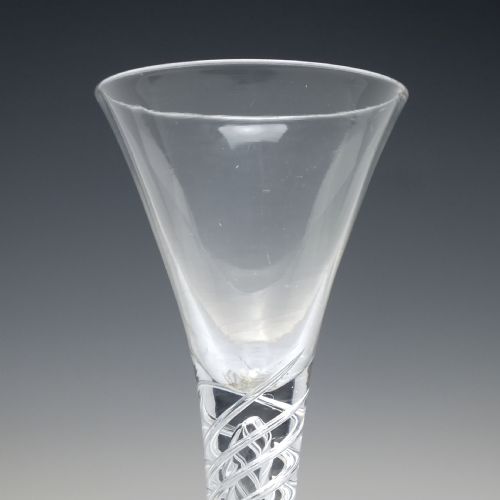 18TH CENTURY MULTI SPIRAL AIR TWIST WINE GLASS WITH CENTRAL AIR COLUMN C1750 - ADDITIONAL PHOTO 2