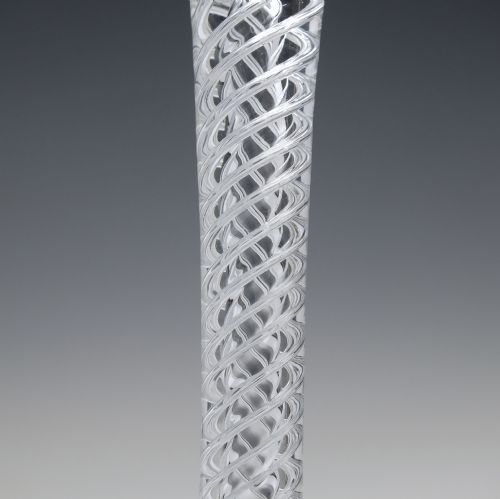 18TH CENTURY MULTI SPIRAL AIR TWIST WINE GLASS WITH CENTRAL AIR COLUMN C1750 - ADDITIONAL PHOTO 4