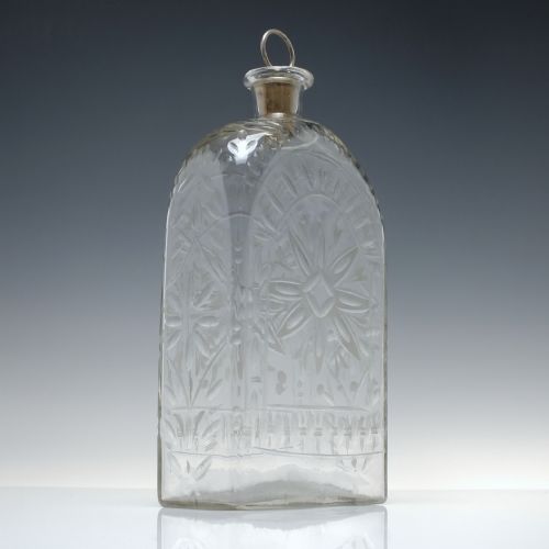 large 18th century facon de boheme rectangular spirit decanter c1760 - CATEGORY: ANTIQUE GLASS - DATED 18TH CENTURY