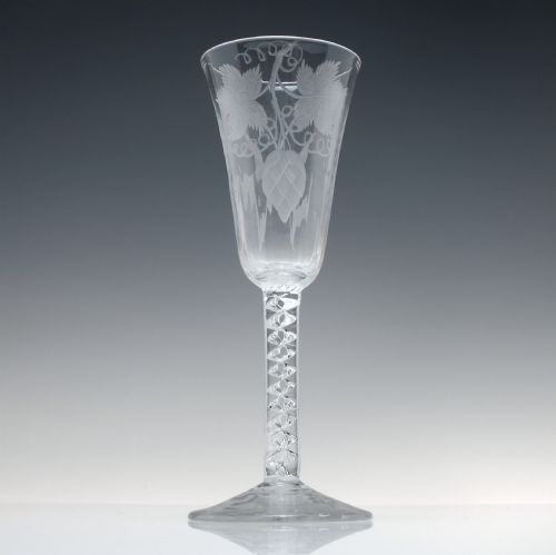 ENGRAVED MERCURY AIR TWIST ALE GLASS C1750 - ADDITIONAL PHOTO 1