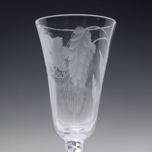 ENGRAVED MERCURY AIR TWIST ALE GLASS C1750 - ADDITIONAL PHOTO 3