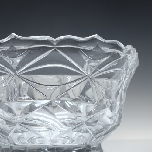 TWO ANGLO IRISH CORK CUT OVAL GLASS SERVING BOWLS WITH COVERS C1820 - ADDITIONAL PHOTO 5