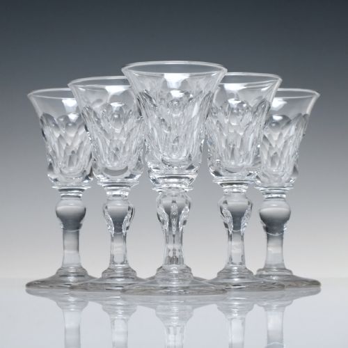 six 19th century port or dram glasses c1820 - CATEGORY: ANTIQUE GLASS - DATED GEORGIAN