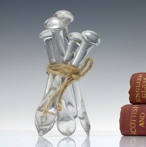 six 19th century glass toddy sticks or sugar crushers c1800 - CATEGORY: ANTIQUE GLASS - DATED GEORGIAN