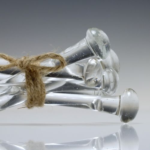 SIX 19TH CENTURY GLASS TODDY STICKS OR SUGAR CRUSHERS C1800 - ADDITIONAL PHOTO 4