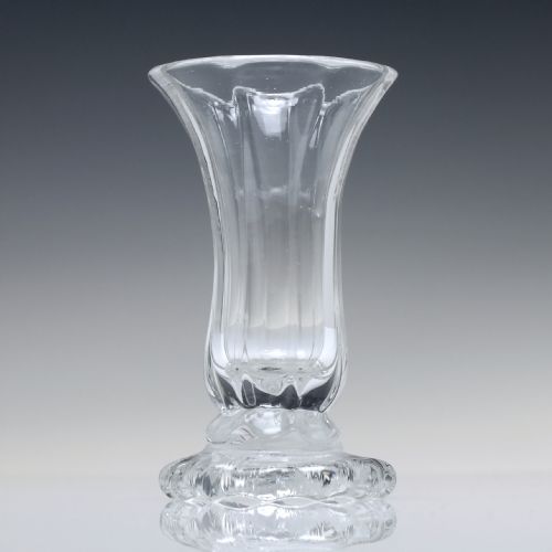 18TH CENTURY SCHNAPPS GLASS WITH OVERSEWN FOOT C1770 - ADDITIONAL PHOTO 1