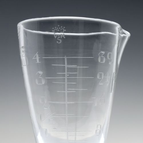 19TH CENTURY GLASS MEASURING FLASK C1880 - ADDITIONAL PHOTO 2