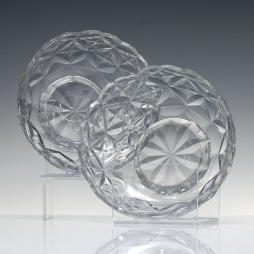 pair anglo irish glass serving bowls c1820 - CATEGORY: ANTIQUE GLASS - DATED GEORGIAN