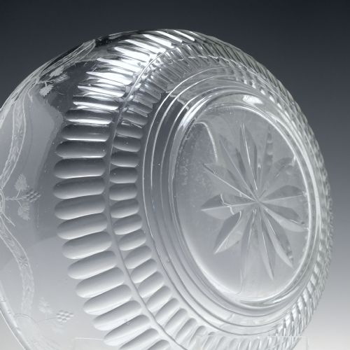 GEORGIAN ENGRAVED GLASS SERVING BOWL C1830 - ADDITIONAL PHOTO 5