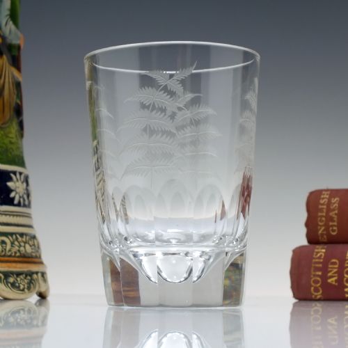 cut and engraved 19th century glass tumbler c1880 - CATEGORY: ANTIQUE GLASS - DATED VICTORIAN