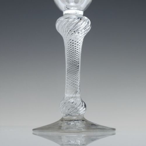 GEORGIAN DOUBLE KNOP AIR TWIST WINE GLASS C1750 EX ARTHUR CHURCHILL COLLECTION - ADDITIONAL PHOTO 3