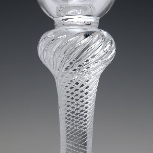 GEORGIAN DOUBLE KNOP AIR TWIST WINE GLASS C1750 EX ARTHUR CHURCHILL COLLECTION - ADDITIONAL PHOTO 4