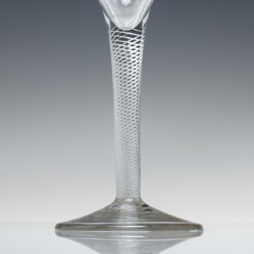 GEORGIAN ENGRAVED AIR TWIST WINE GLASS C1750 EX ARTHUR CHURCHILL COLLECTION - ADDITIONAL PHOTO 4