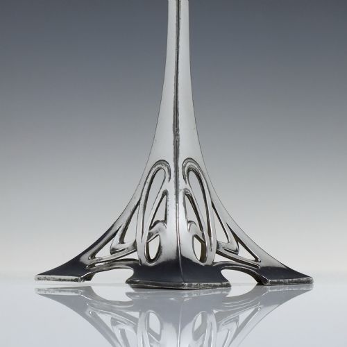 PAIR ANTIQUE WMF ART NOUVEAU SILVER PLATED CANDLE STICKS CANDELABRA C1906 - ADDITIONAL PHOTO 6